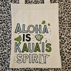 Canvas Tote, "Aloha is Kauai's Spirit" Print, Everything is Jake! by Nick Kuchar